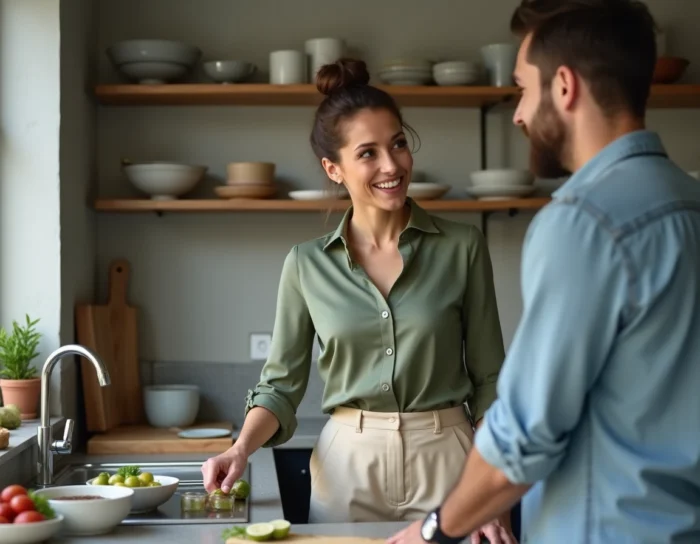 Alicia Dauby et son mari dans leur appartement parisien, vie quotidienne en couple après le mariage